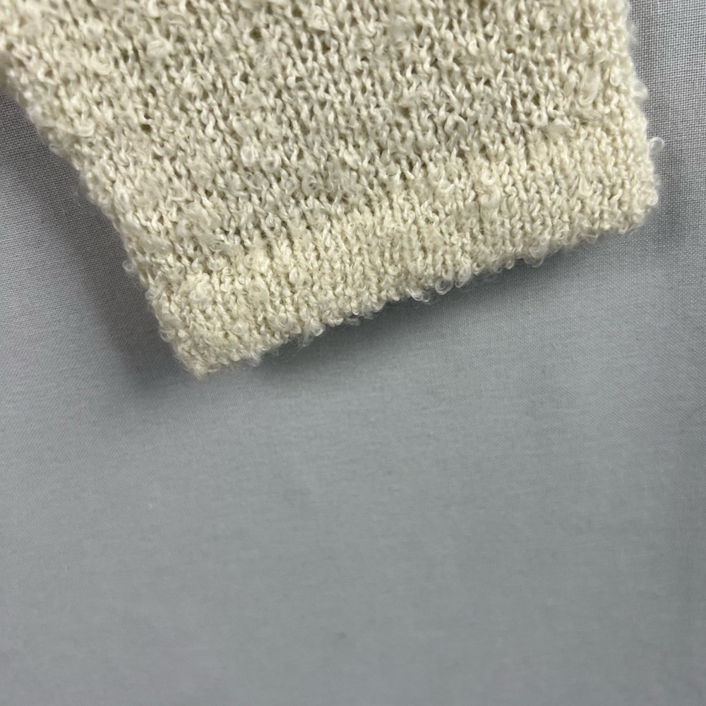 Kensie Sweater Womens Medium Pullover Textured Fringed Trim Long Sleeve - Picture 2 of 14